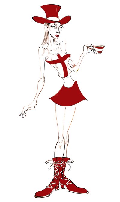 マッドハッターズ衣装の女性 作： Neale Osborne